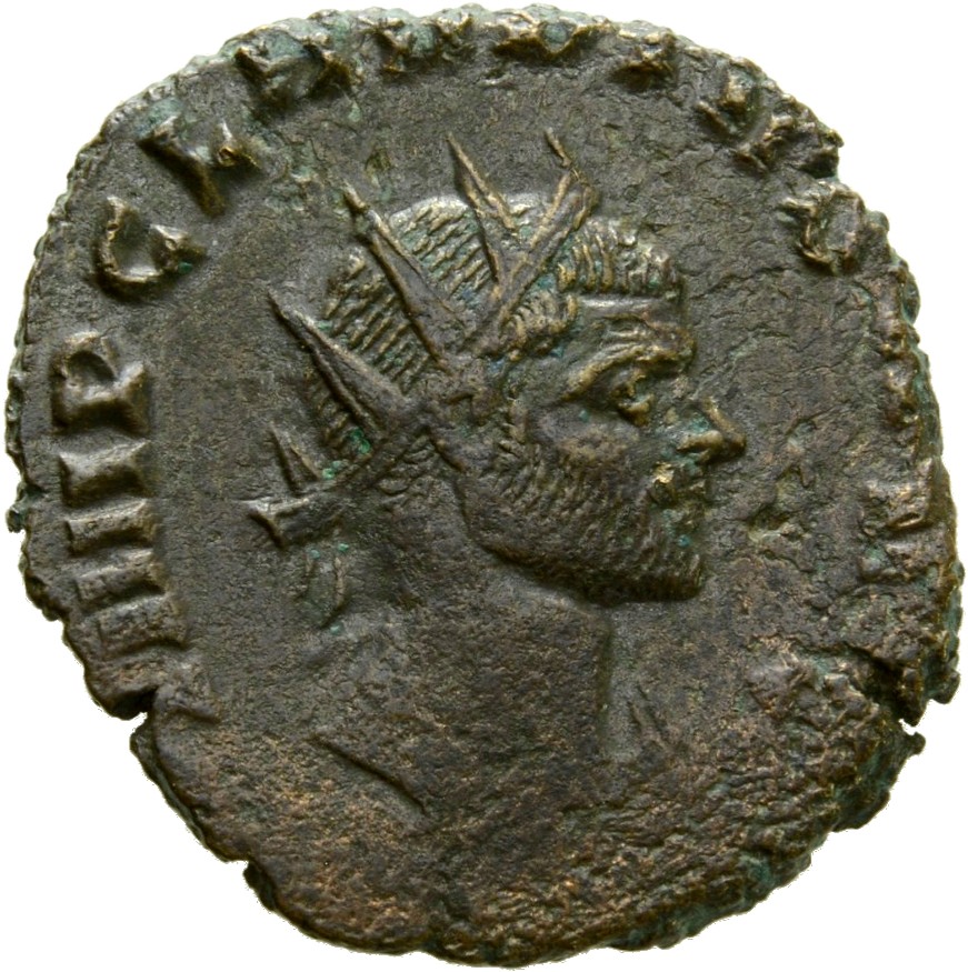 RIC V Claudius Gothicus 105 Claudius II Gothicus obverse, Bust of Claudius Gothicus, radiate, draped, right or bust of Cla...