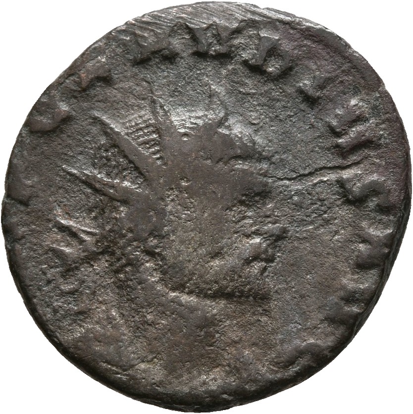 RIC V Claudius Gothicus 105 Claudius II Gothicus obverse — Bust of Claudius Gothicus, radiate, draped, right or bust of Cl...
