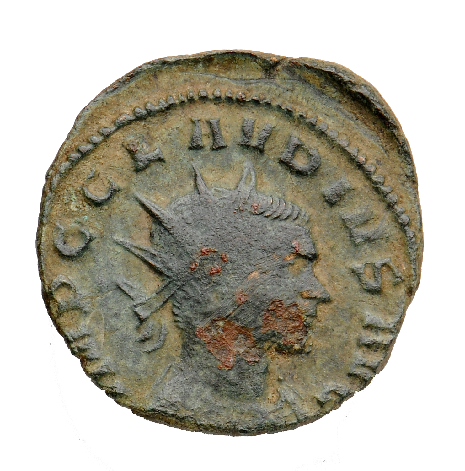 RIC V Claudius Gothicus 106 Claudius II Gothicus obverse — Bust of Claudius Gothicus, radiate, draped, right