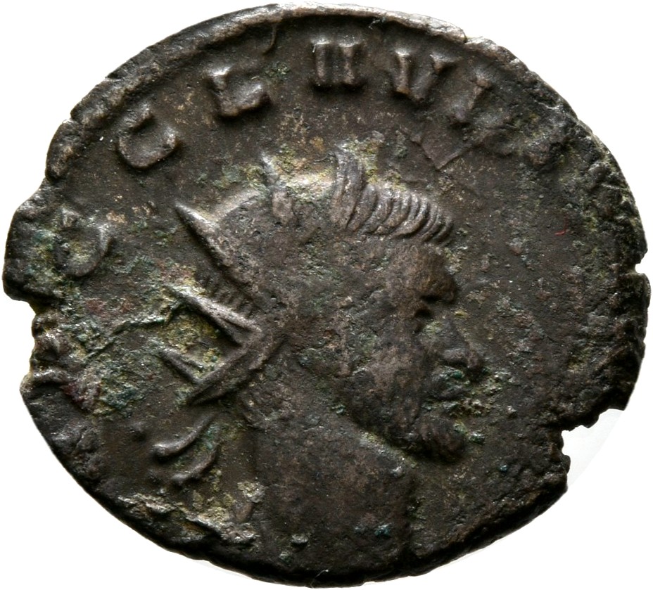 RIC V Claudius Gothicus 109 Claudius II Gothicus obverse — Bust of Claudius Gothicus, radiate, draped, right or bust of Cl...