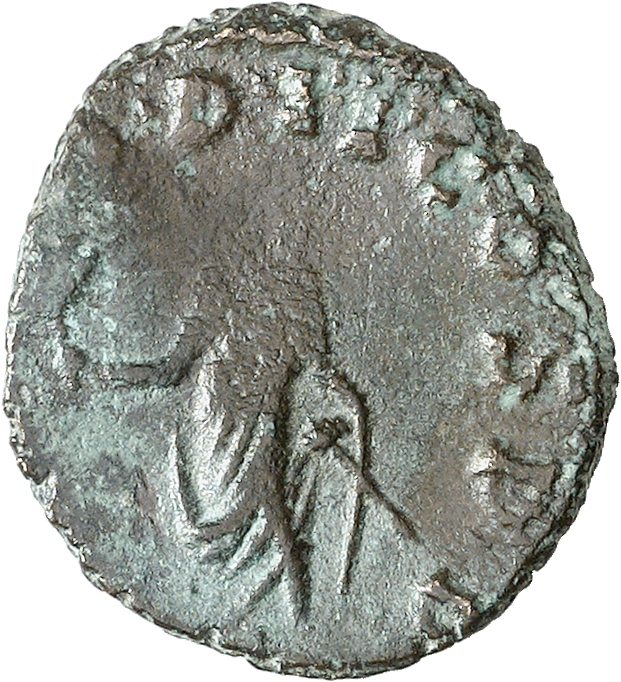 RIC V Claudius Gothicus 11 Claudius II Gothicus reverse — Claudius Gothicus, standing left, holding branch in right hand a...
