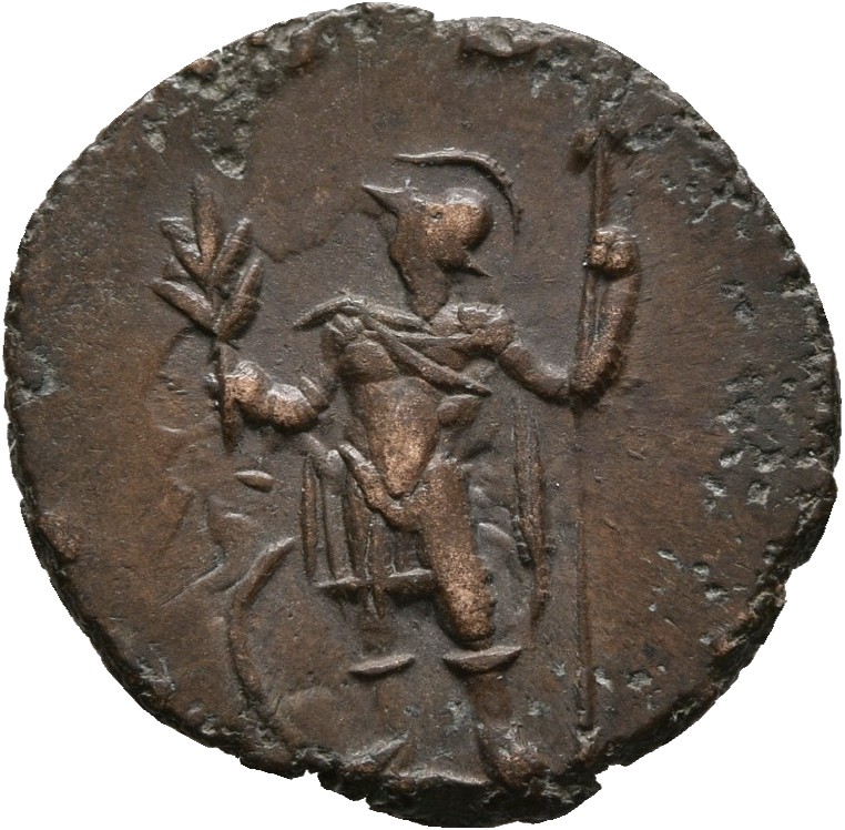 RIC V Claudius Gothicus 110 Claudius II Gothicus reverse — Soldier, helmeted, in military attire, standing left, holding b...