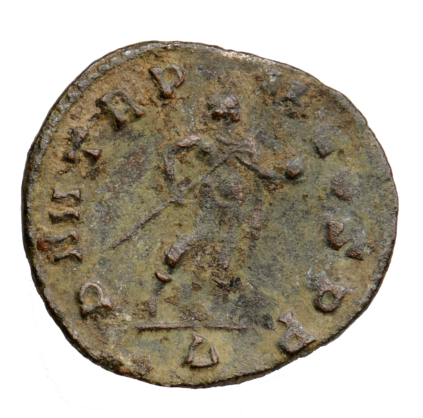 RIC V Claudius Gothicus 12 Claudius II Gothicus reverse — Claudius Gothicus, walking right, holding sceptre in right hand ...