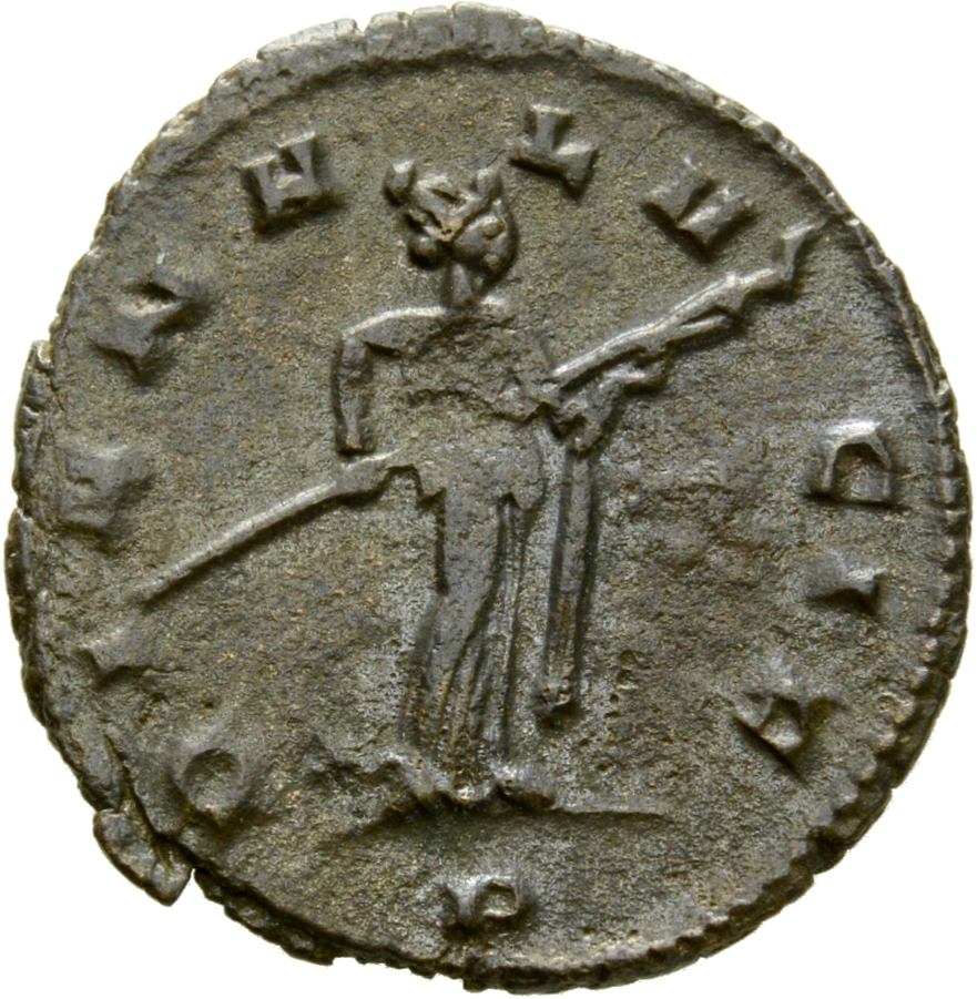 RIC V Claudius Gothicus 144 Claudius II Gothicus reverse — Diana, draped, standing right, holding torch