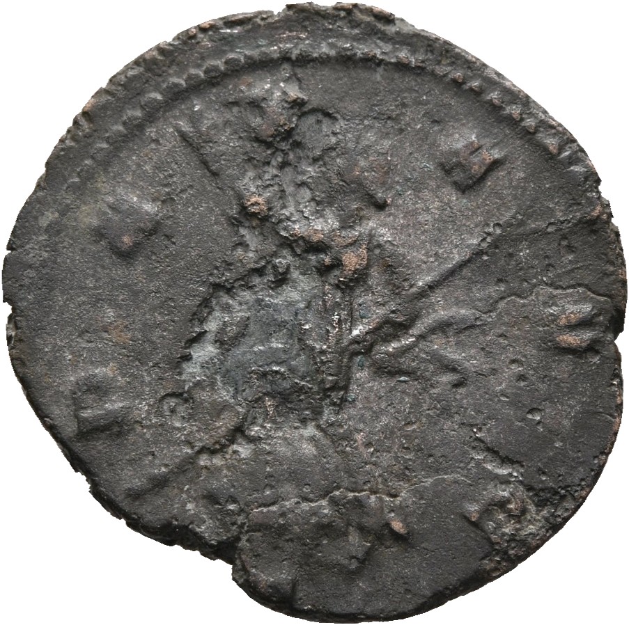 RIC V Claudius Gothicus 157 Claudius II Gothicus reverse — Pax, draped, walking left, holding olive-branch in right hand a...