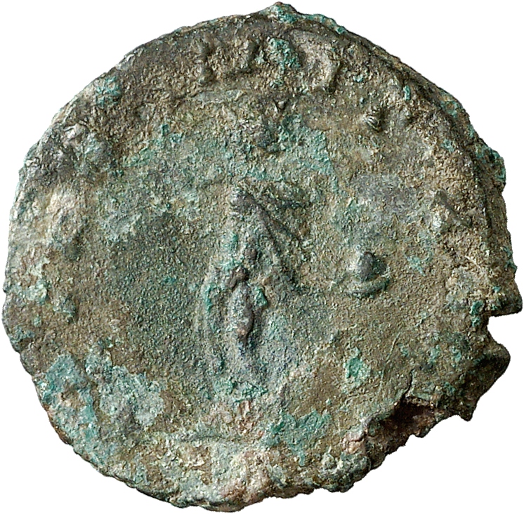 RIC V Claudius Gothicus 16 Claudius II Gothicus reverse — Sol, radiate, standing left, raising right hand and holding glob...