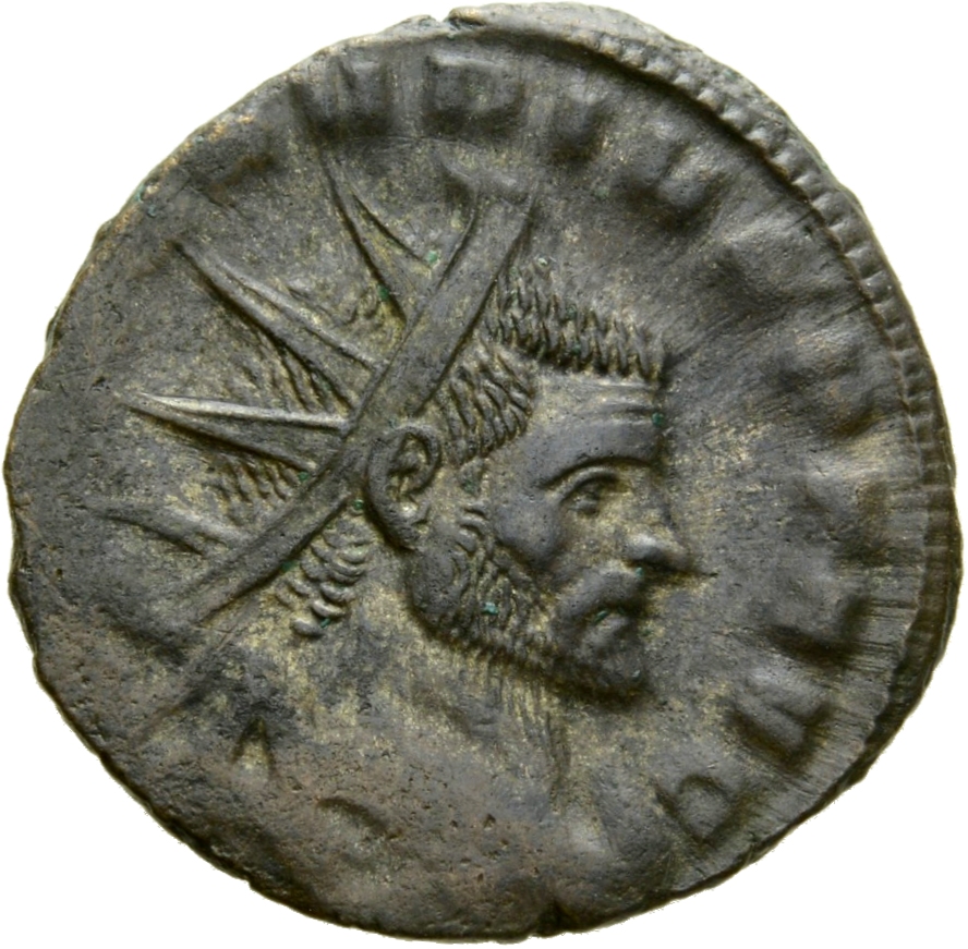 RIC V Claudius Gothicus 162 Claudius II Gothicus obverse — Bust of Claudius Gothicus, radiate, draped, right or head of Cl...