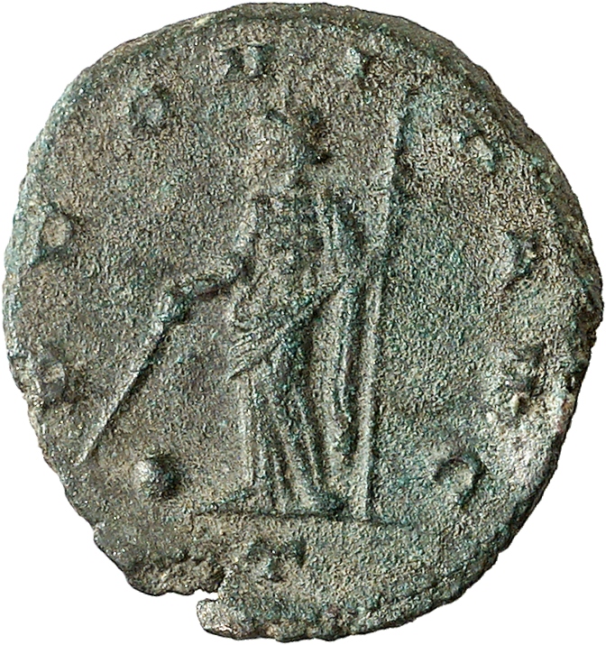 RIC V Claudius Gothicus 163 Claudius II Gothicus reverse, Providentia, draped, standing left, holding baton in right hand ...