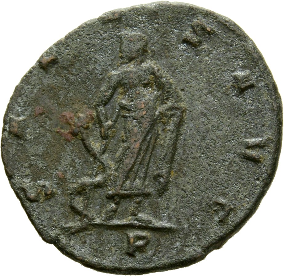 RIC V Claudius Gothicus 165 Claudius II Gothicus reverse, Asclepius, standing left, holding serpent-entwined wand in right...