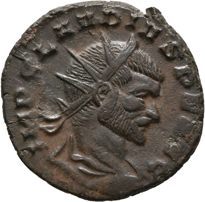 RIC V Claudius Gothicus 168 Claudius II Gothicus obverse, Bust of Claudius Gothicus, radiate, draped, right