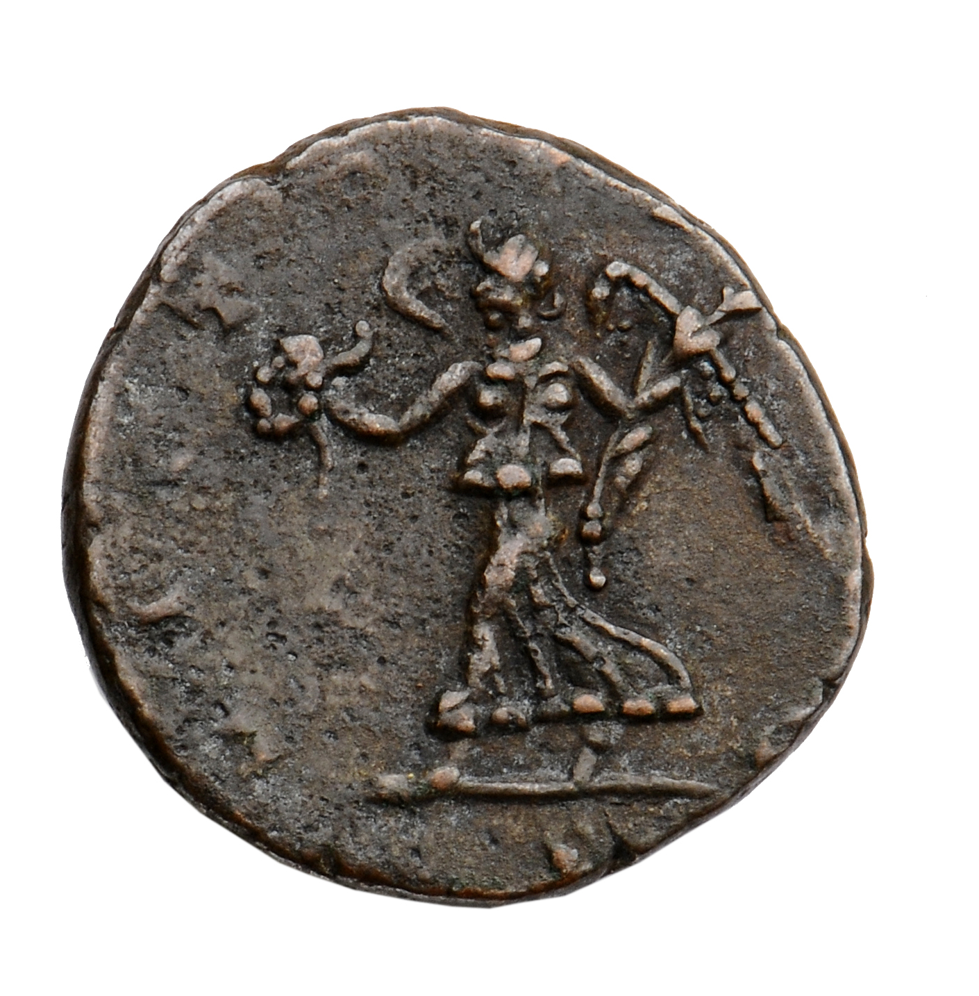RIC V Claudius Gothicus 171 Claudius II Gothicus reverse, Victory, winged, draped, running right, holding wreath in right ...
