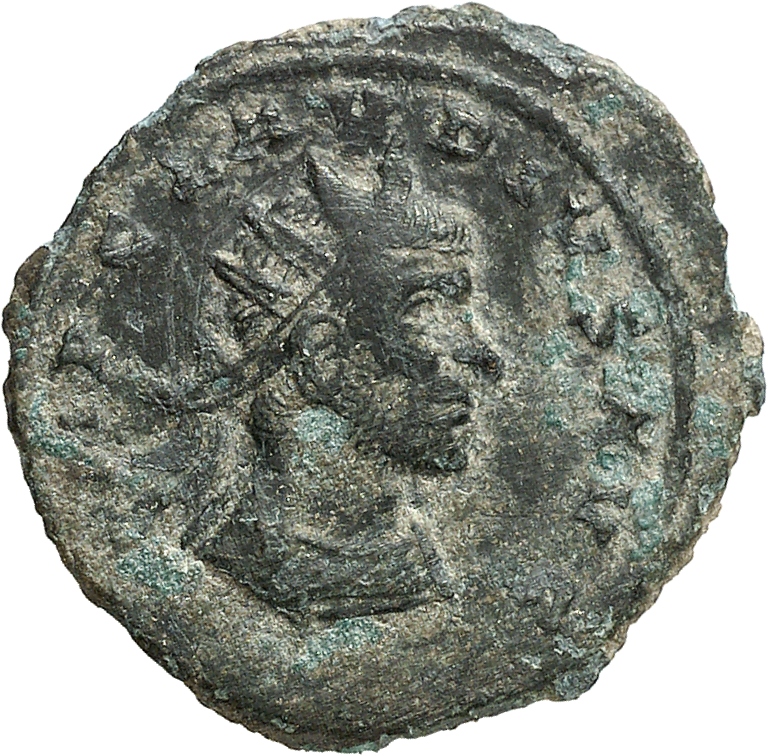 RIC V Claudius Gothicus 181 Claudius II Gothicus obverse — Bust of Claudius Gothicus, radiate, draped, right or bust of Cl...