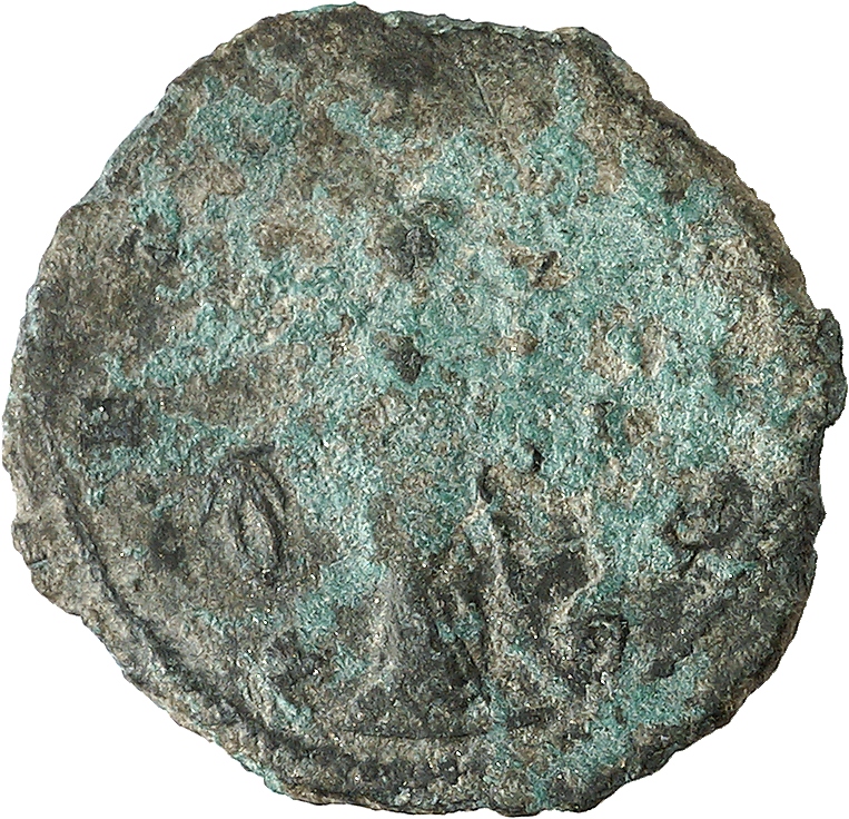 RIC V Claudius Gothicus 181 Claudius II Gothicus reverse — Laetitia, draped, standing left, holding wreath in right hand a...