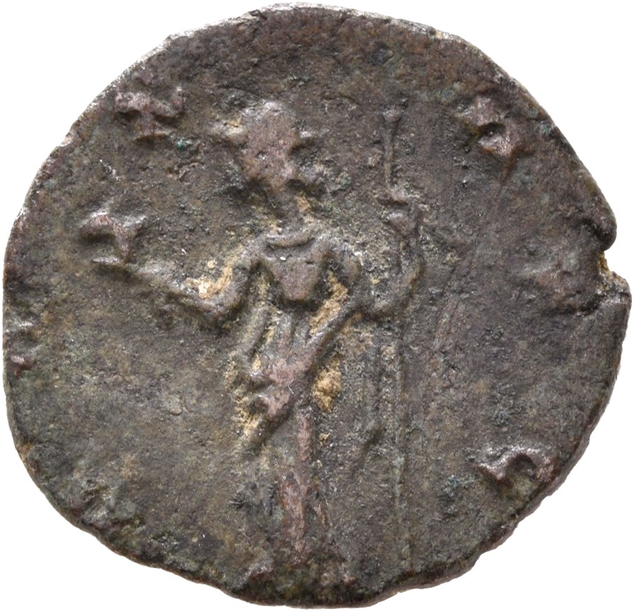 RIC V Claudius Gothicus 186 Claudius II Gothicus reverse — Pax, draped, standing left, holding olive-branch in right hand ...
