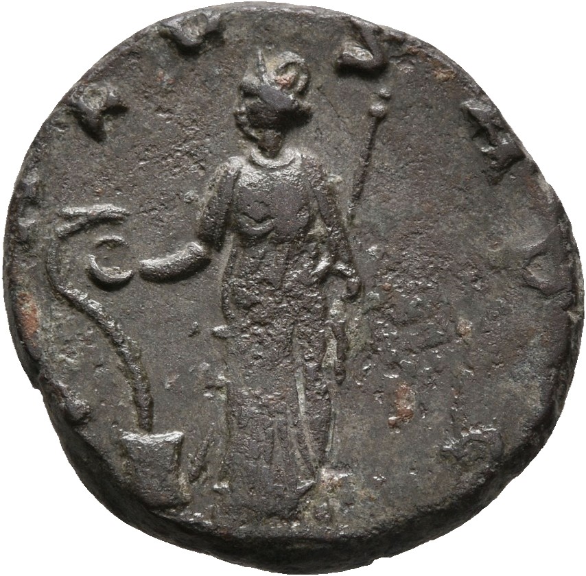RIC V Claudius Gothicus 190 Claudius II Gothicus reverse — Salus, draped, standing left, feeding serpent rising from altar