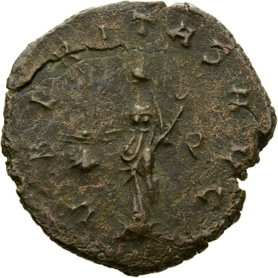 RIC V Claudius Gothicus 193 Claudius II Gothicus reverse, Uberitas, draped, standing left, holding purse or grapes in righ...