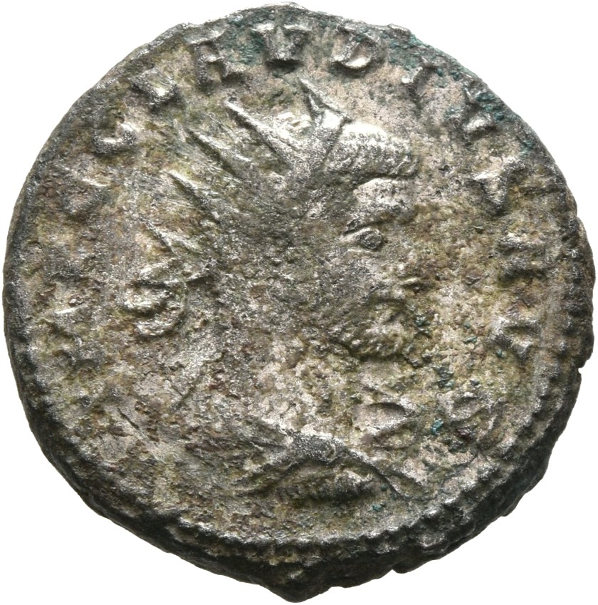 RIC V Claudius Gothicus 197 Claudius II Gothicus obverse — Bust of Claudius Gothicus, radiate, draped, right or head of Cl...