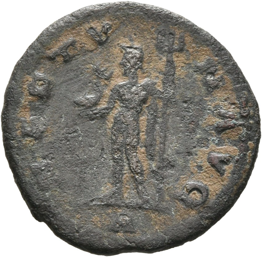RIC V Claudius Gothicus 214 Claudius II Gothicus reverse, Neptune, standing left, holding dolphin in right hand and triden...