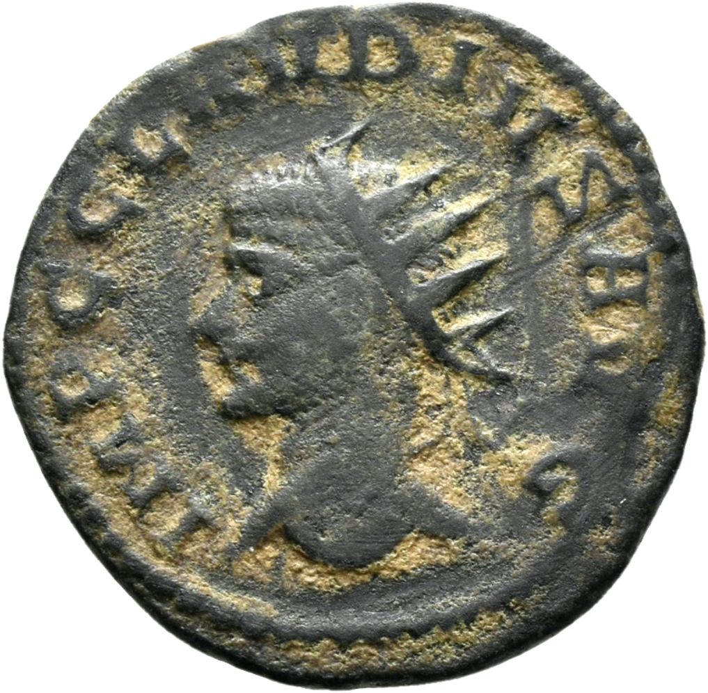 RIC V Claudius Gothicus 216 Claudius II Gothicus obverse, Bust of Claudius Gothicus, radiate, draped, right