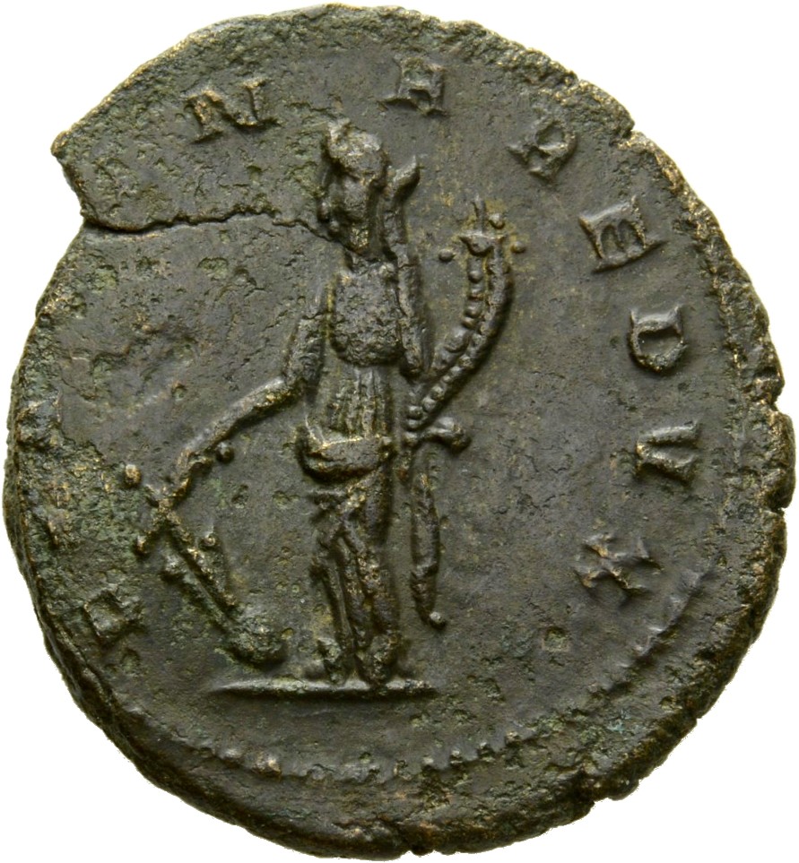 RIC V Claudius Gothicus 234 Claudius II Gothicus reverse, Fortuna, draped, standing left, holding rudder set on globe in r...