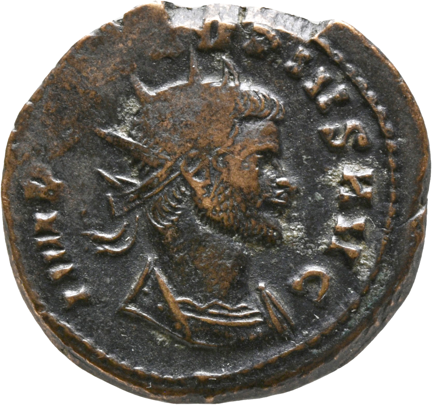 RIC V Claudius Gothicus 36 Claudius II Gothicus obverse, Bust of Claudius Gothicus, radiate, cuirassed, right