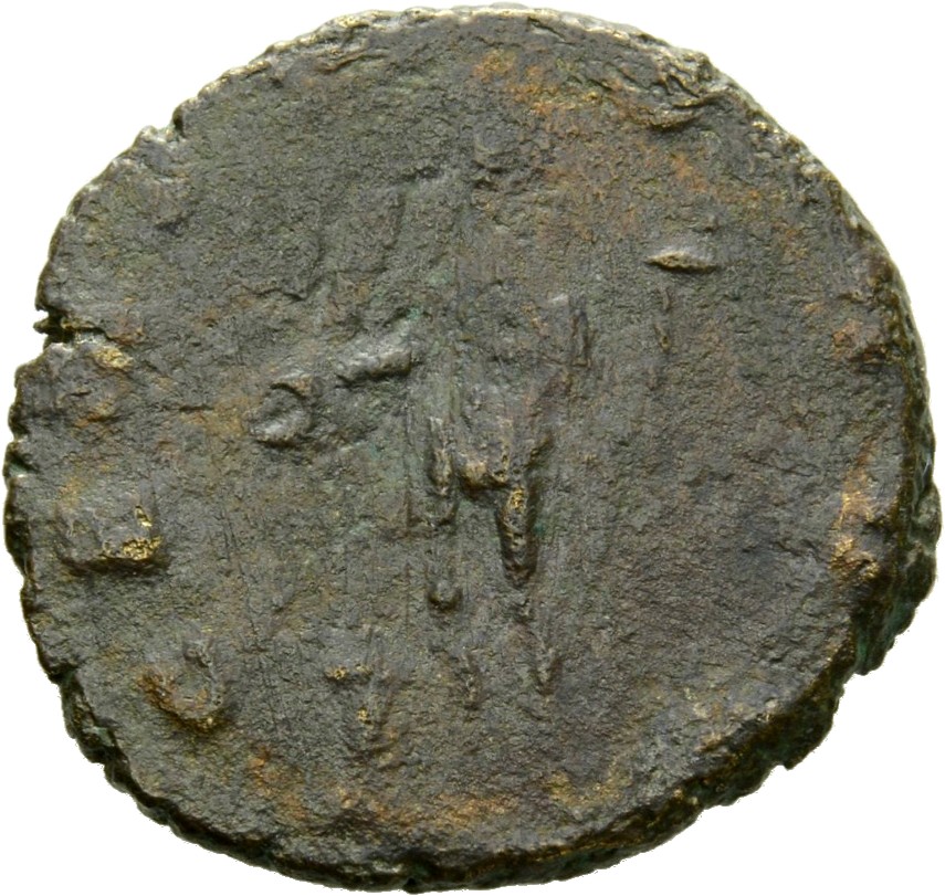 RIC V Claudius Gothicus 45 Claudius II Gothicus reverse, Genius, wearing polos on head, nude except for cloak around shoul...