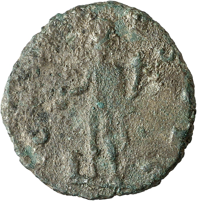RIC V Claudius Gothicus 45 Claudius II Gothicus reverse, Genius, wearing polos on head, nude except for cloak around shoul...