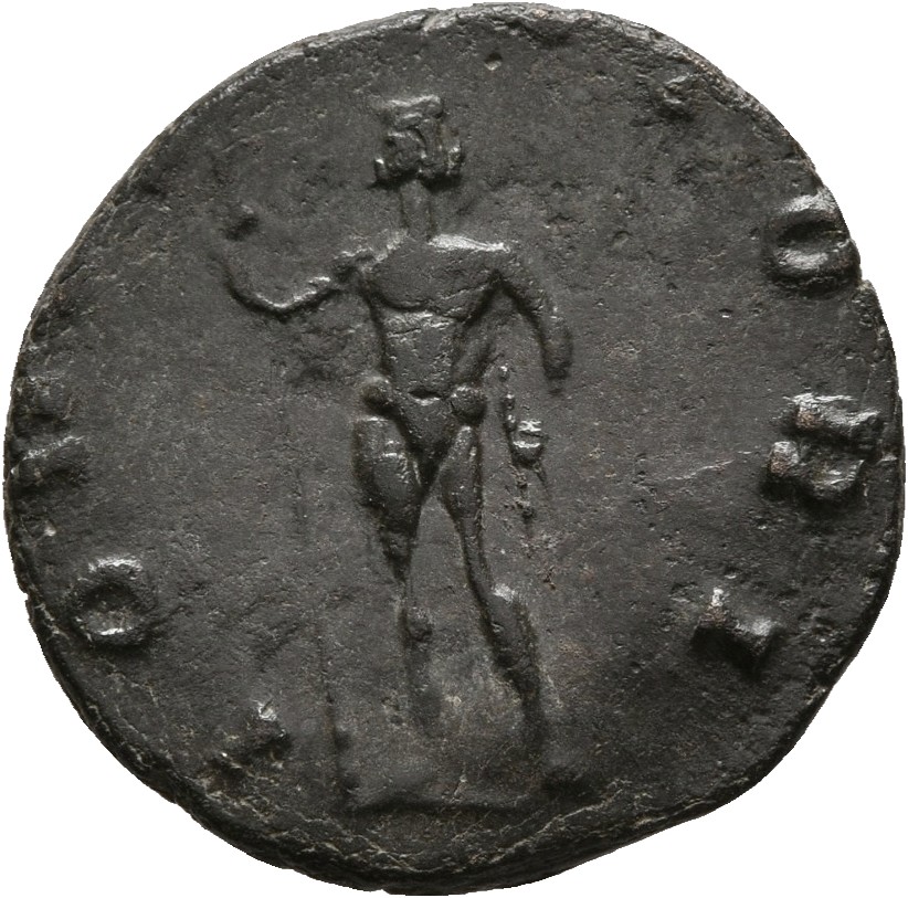 RIC V Claudius Gothicus 52 Claudius II Gothicus reverse, Jupiter, nude, standing right, holding sceptre in right hand and ...