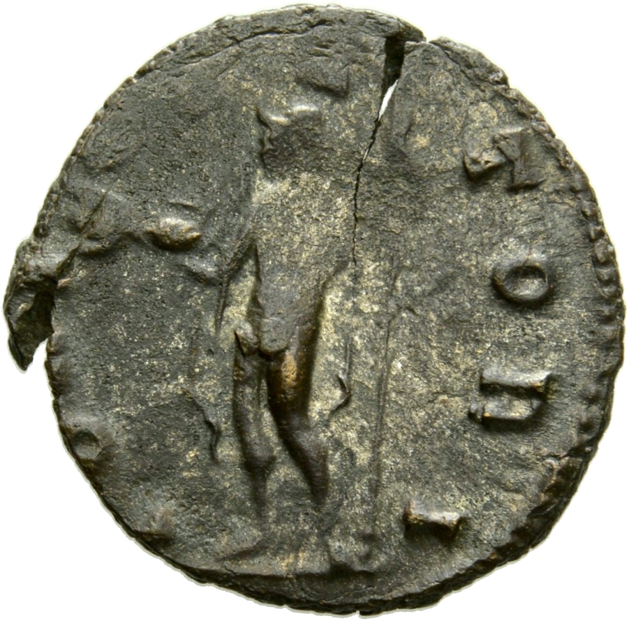 RIC V Claudius Gothicus 54 Claudius II Gothicus reverse, Jupiter, nude except for cloak around shoulders, standing left, h...