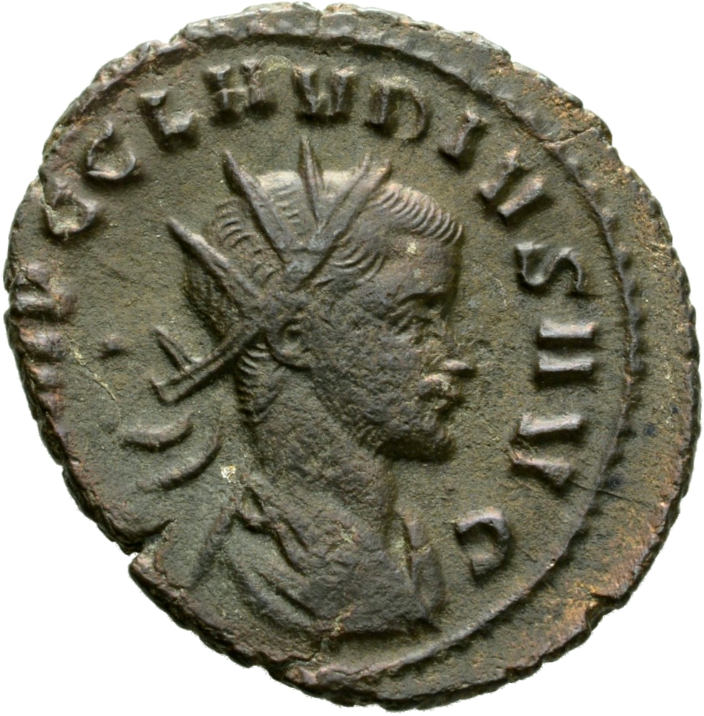 RIC V Claudius Gothicus 54 Claudius II Gothicus obverse, Bust of Claudius Gothicus, radiate, draped, right or bust of Clau...