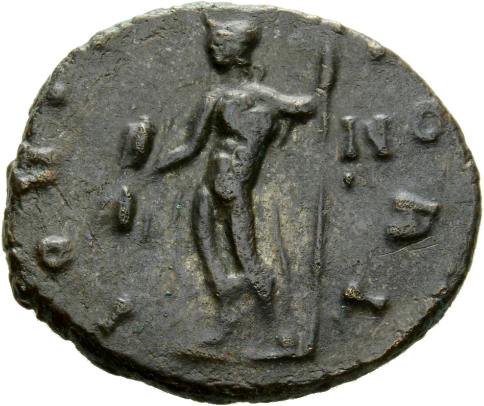 RIC V Claudius Gothicus 55 Claudius II Gothicus reverse, Jupiter, standing left, holding thunderbolt in right hand and sce...