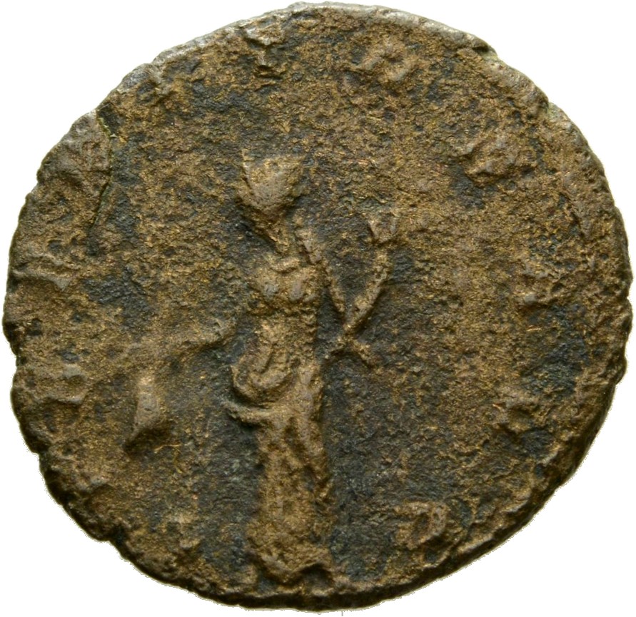 RIC V Claudius Gothicus 60 Claudius II Gothicus reverse, Libertas, draped, standing left, holding pileus in right hand and...