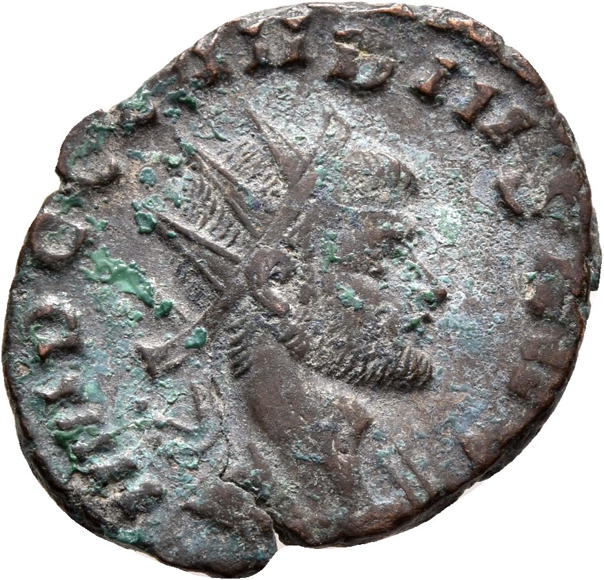 RIC V Claudius Gothicus 62 Claudius II Gothicus obverse, Bust of Claudius Gothicus, radiate, cuirassed, right