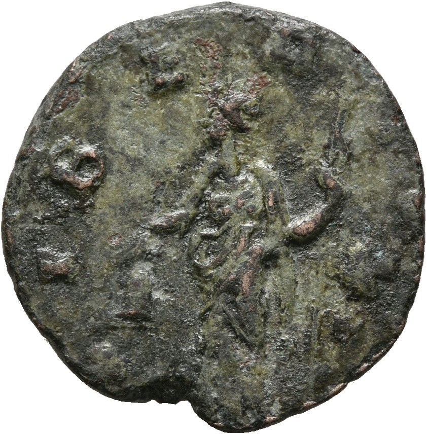 RIC V Claudius Gothicus 63 Claudius II Gothicus reverse, Libertas, draped, standing left, holding pileus in right hand and...