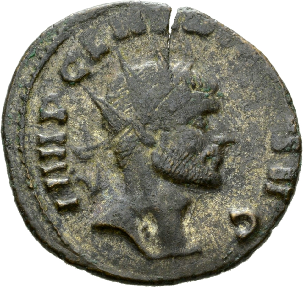 RIC V Claudius Gothicus 72 Claudius II Gothicus obverse, Head of Claudius Gothicus, radiate, right