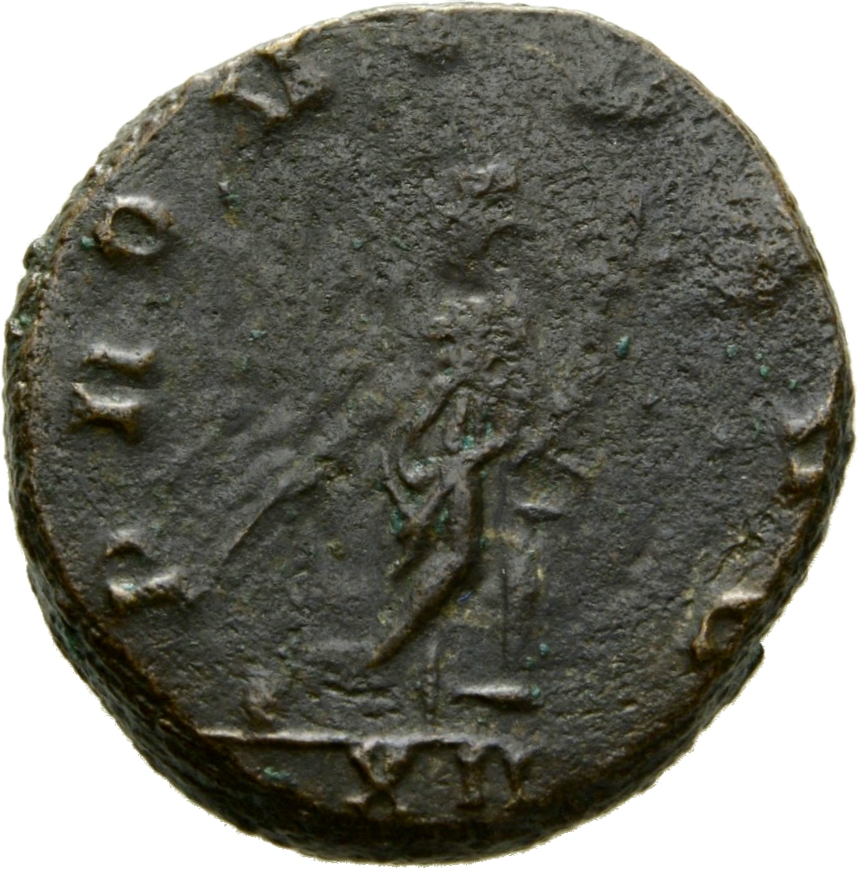 RIC V Claudius Gothicus 86 Claudius II Gothicus reverse, Providentia, draped, standing left, legs crossed, leaning on colu...