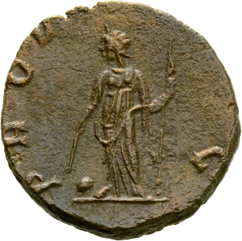 RIC V Claudius Gothicus 87 Claudius II Gothicus reverse, Providentia, draped, standing left, holding baton in right hand a...