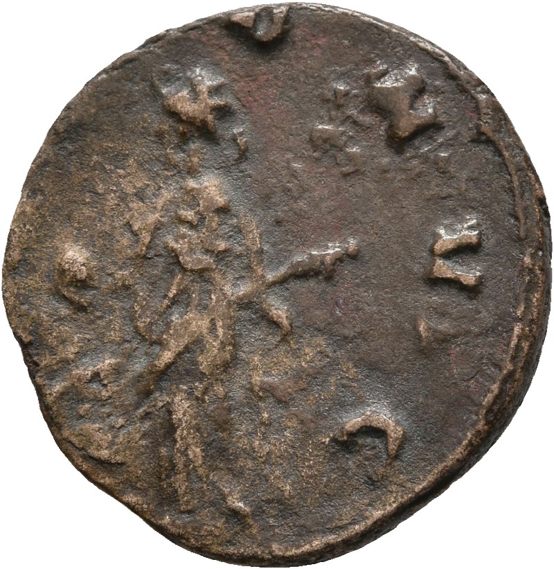 RIC V Claudius Gothicus 88 Claudius II Gothicus reverse, Providentia, draped, standing left, holding globe in right hand a...