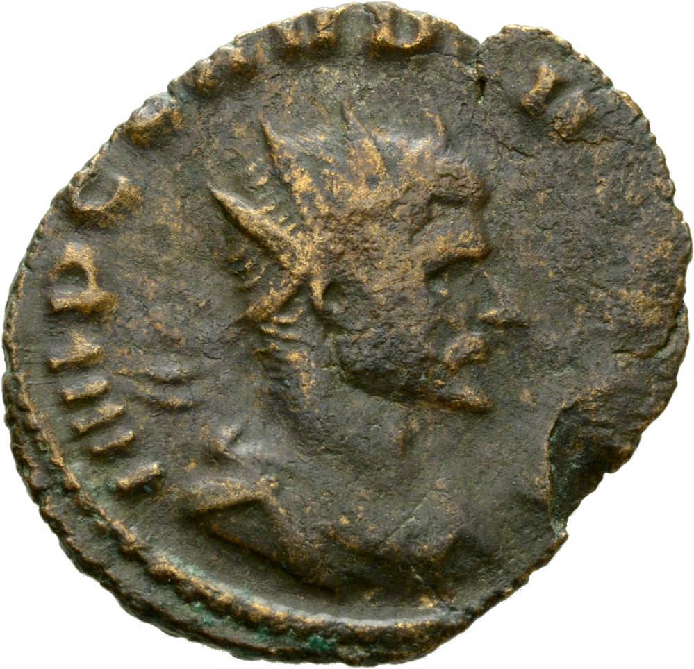 RIC V Claudius Gothicus 92 Claudius II Gothicus obverse, Bust of Claudius Gothicus, radiate, cuirassed, right or head of C...