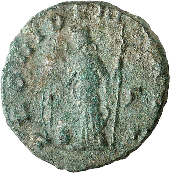 RIC V Claudius Gothicus 94 Claudius II Gothicus reverse, Providentia, draped, standing left, holding baton in right hand a...
