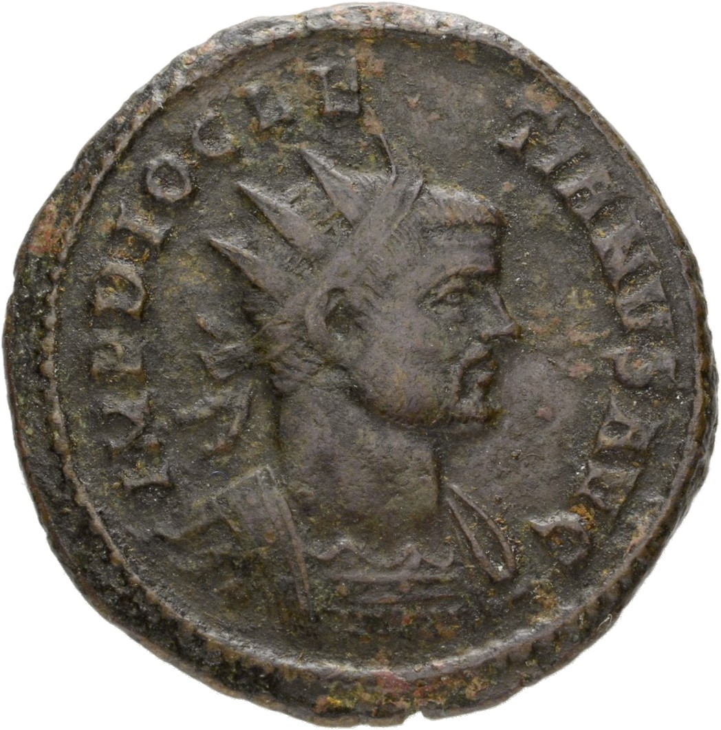 RIC V Diocletian 166 Maximian obverse, Bust of Diocletian, radiate, draped, cuirassed, right, or bust of Diocletian, radia...