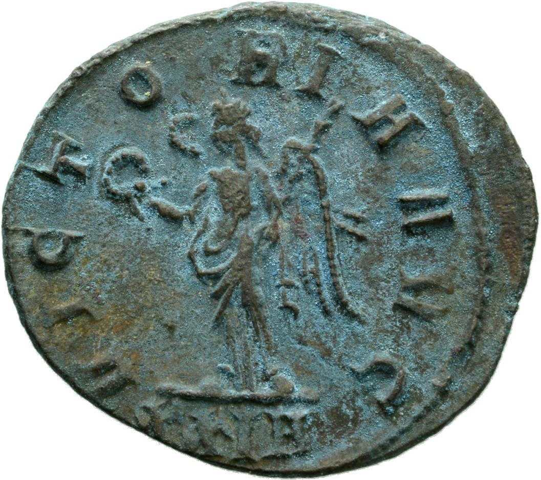 RIC V Diocletian 183 Maximian reverse, Victory, winged, draped, walking left, holding wreath in right hand and palm in lef...
