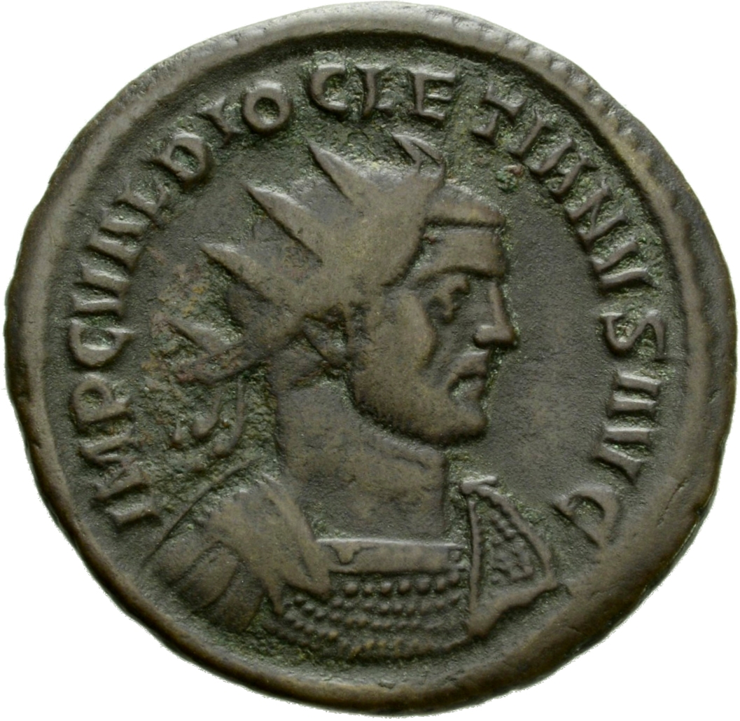RIC V Diocletian 228 Maximian obverse, Bust of Diocletian, radiate, cuirassed, right
