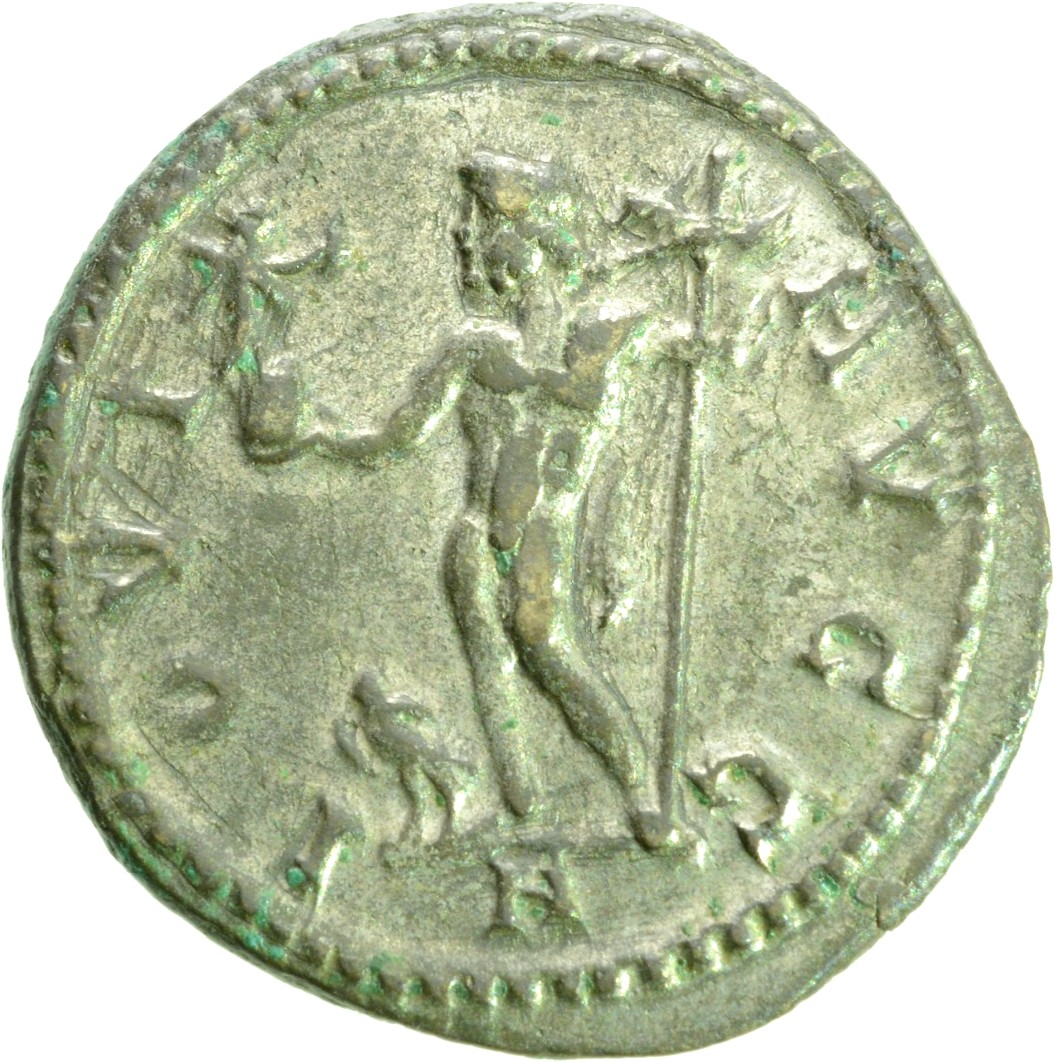RIC V Diocletian 28 Maximian reverse, Jupiter, standing left, holding Victory on globe in right hand and sceptre in left h...