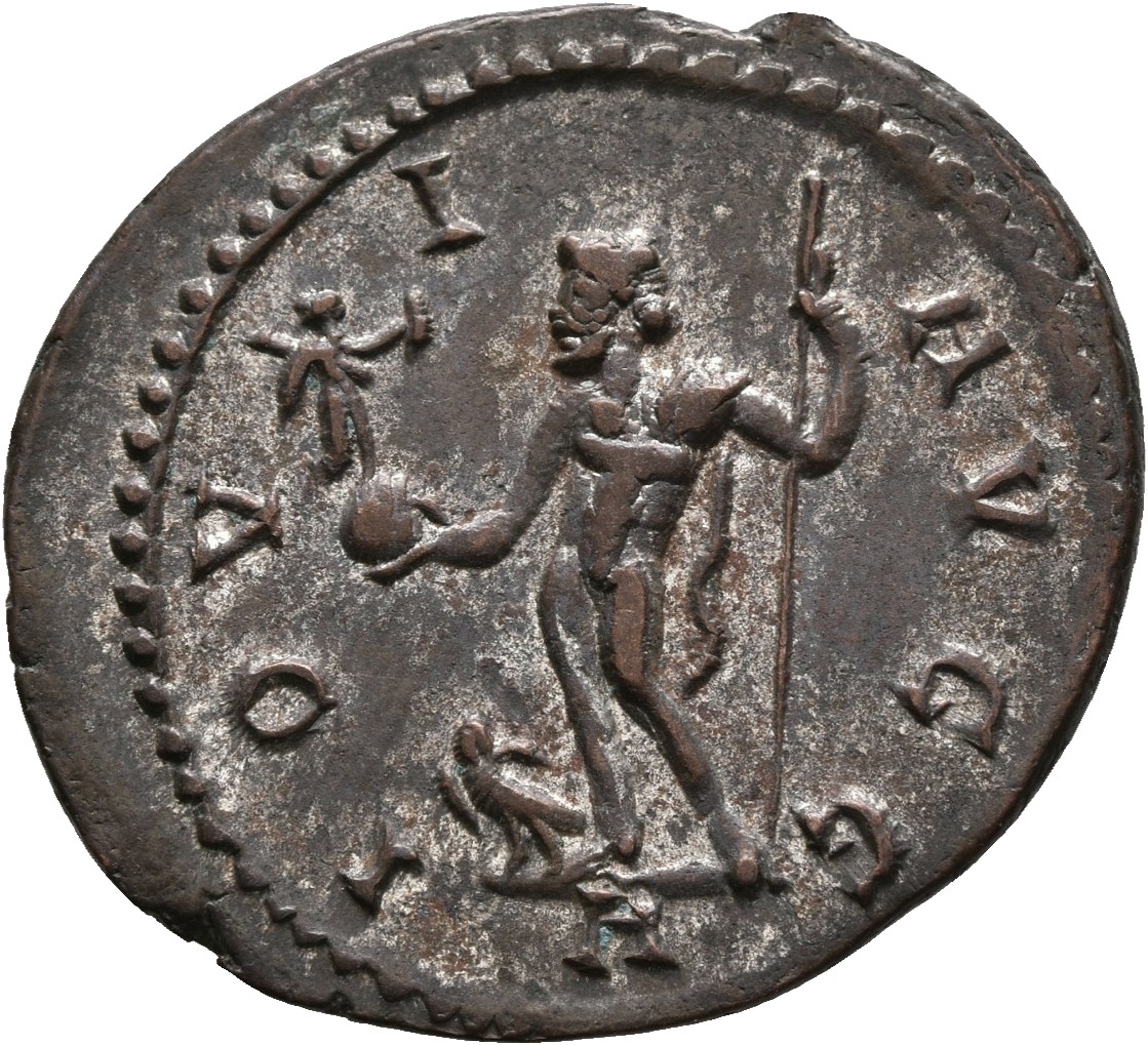 RIC V Diocletian 28 Maximian reverse — Jupiter, standing left, holding Victory on globe in right hand and sceptre in left ...