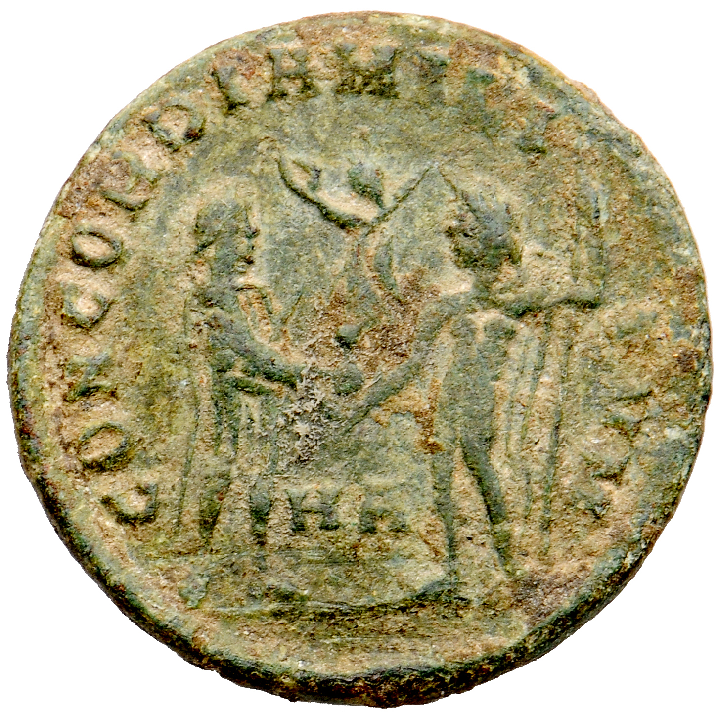 RIC V Diocletian 284 Diocletian reverse, Diocletian, draped, cuirassed, standing right, holding parazonium in right hand a...