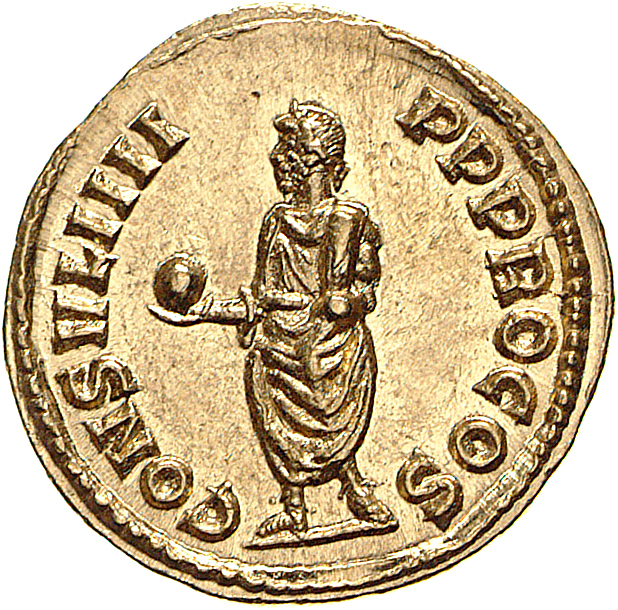 RIC V Diocletian 285 Diocletian reverse, Diocletian, draped, cuirassed, holding globe in right hand and sometimes parazonium