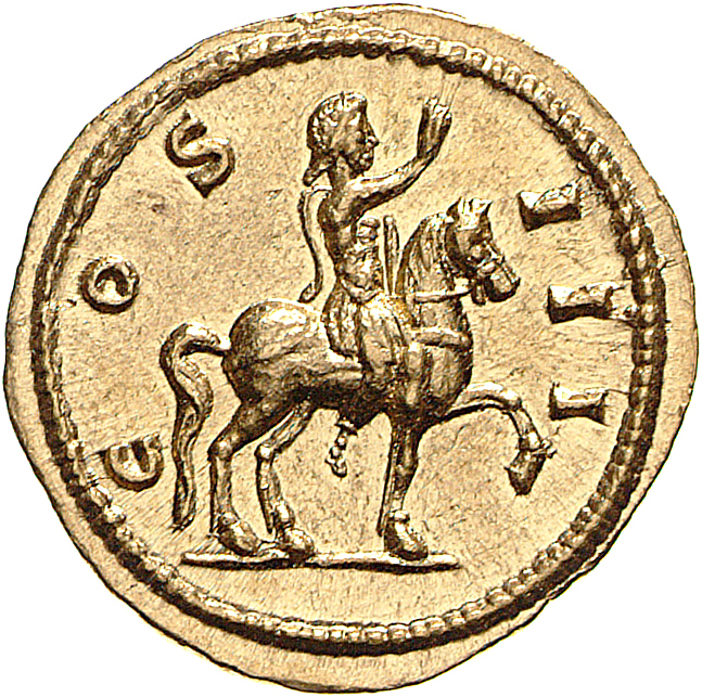 RIC V Diocletian 287 Diocletian reverse, Diocletian, draped, cuirassed, riding right, raising right hand