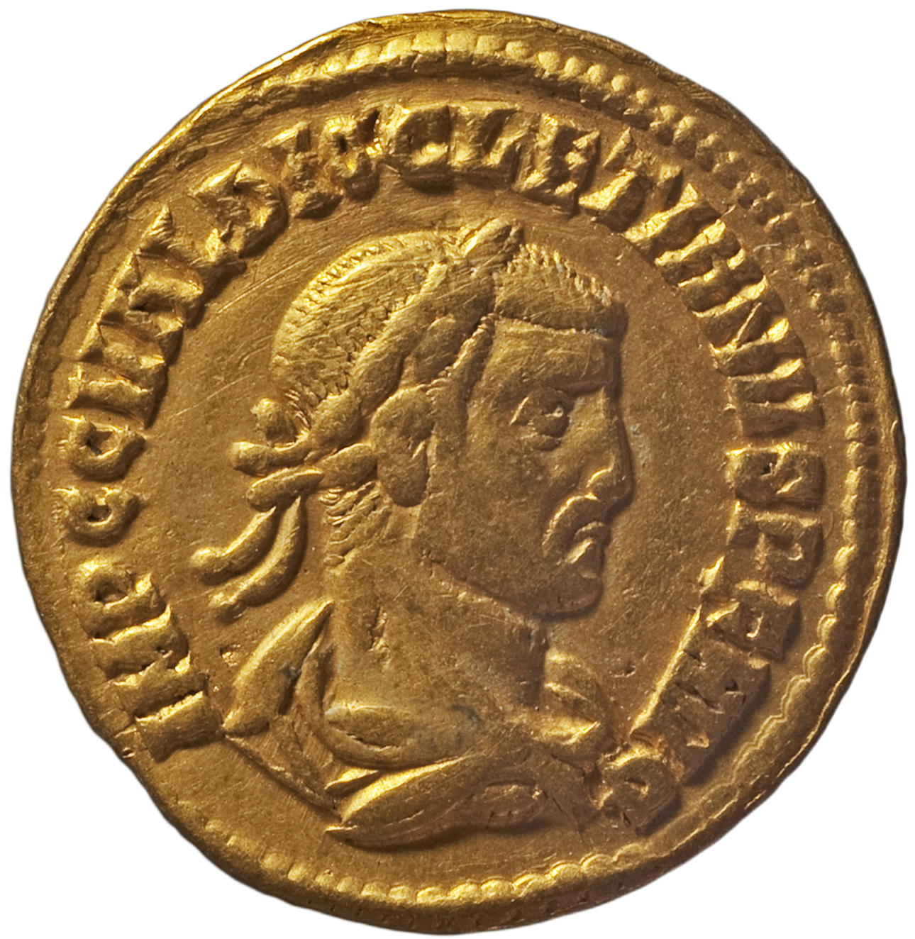 RIC V Diocletian 299 Diocletian obverse — Bust of Diocletian, laureate, draped, right, or bust of Diocletian, laureate, dr...