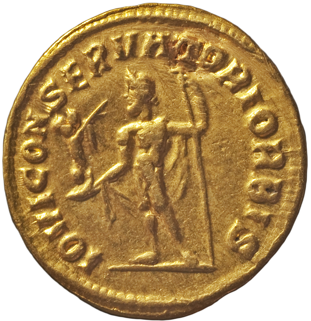 RIC V Diocletian 299 Diocletian reverse — Jupiter, standing left, holding Victory on globe or thunderbolt in right hand an...